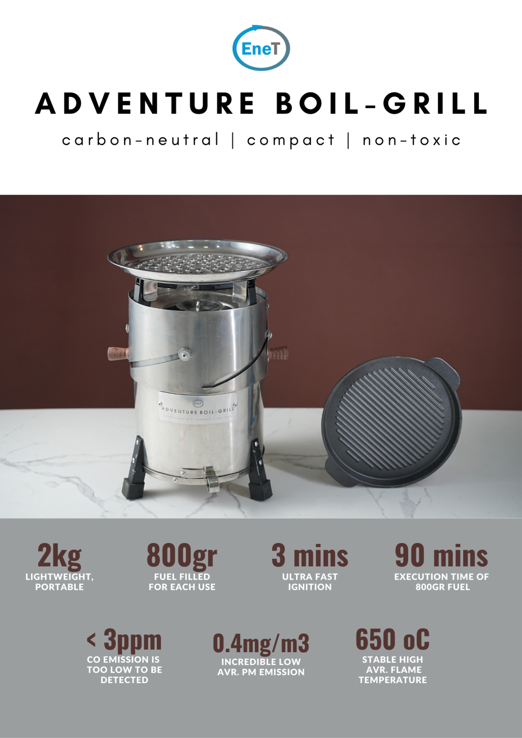 Adventure Boil-Grill is an eco-friendly grill using renewable energy, and doing good for nature