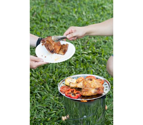 Sharing food with friends on a picnic with Adventure Boil Grill