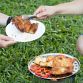 Sharing food with friends on a picnic with Adventure Boil Grill